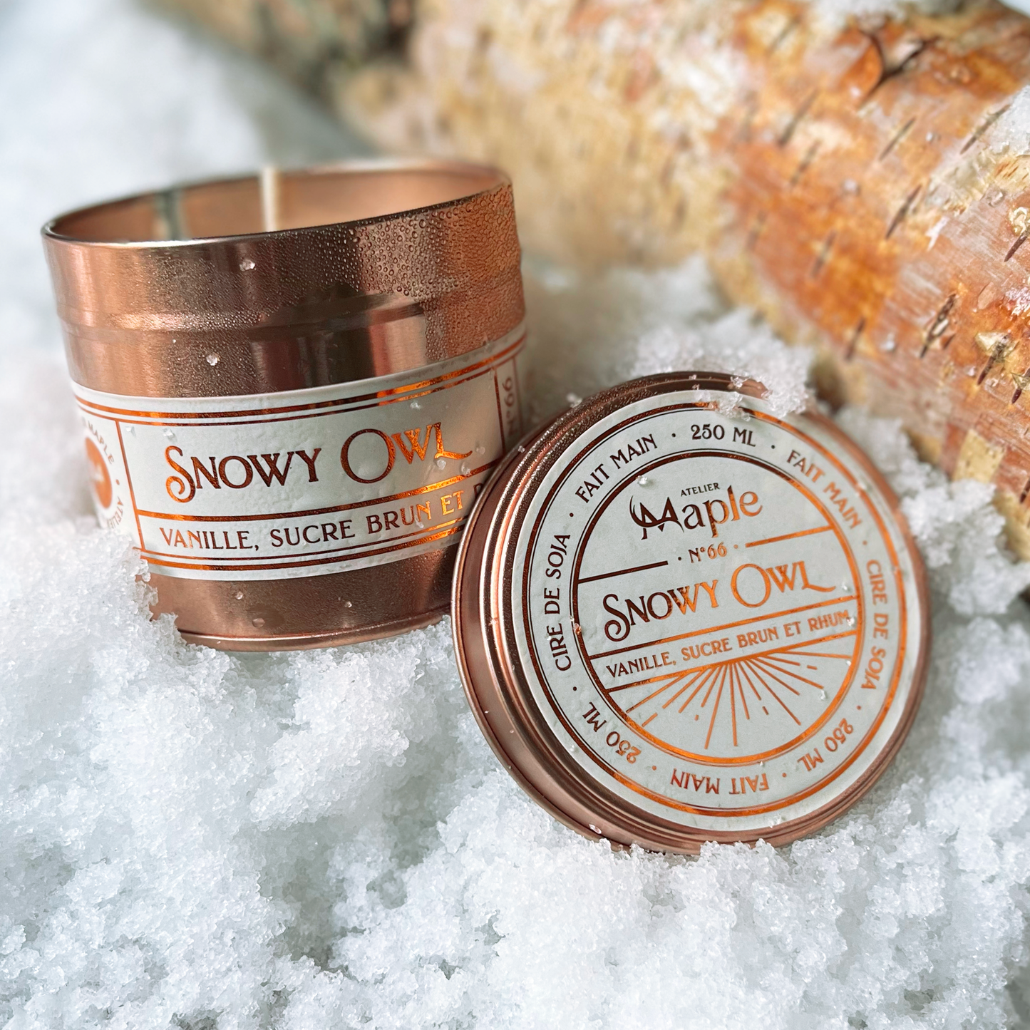 Bougie SNOWY OWL - Vanille, Sucre brun et Rhum